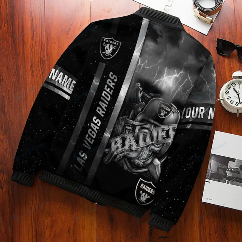 Las Vegas Raiders Bomber Jacket Side View