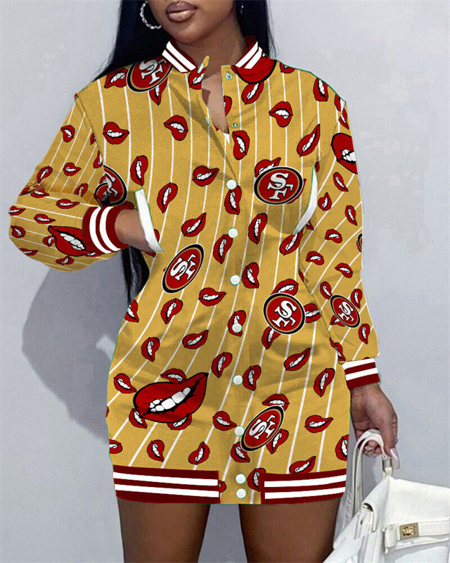 San Francisco 49ers Women's Button Down Jacket Dress