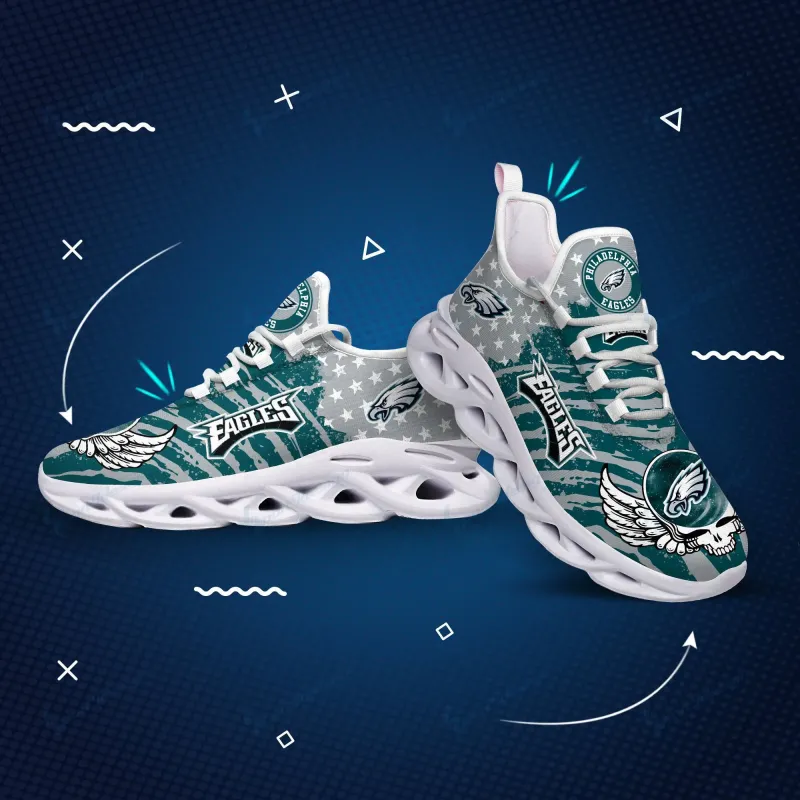 Philadelphia Eagles Yezy Running Sneakers Back View