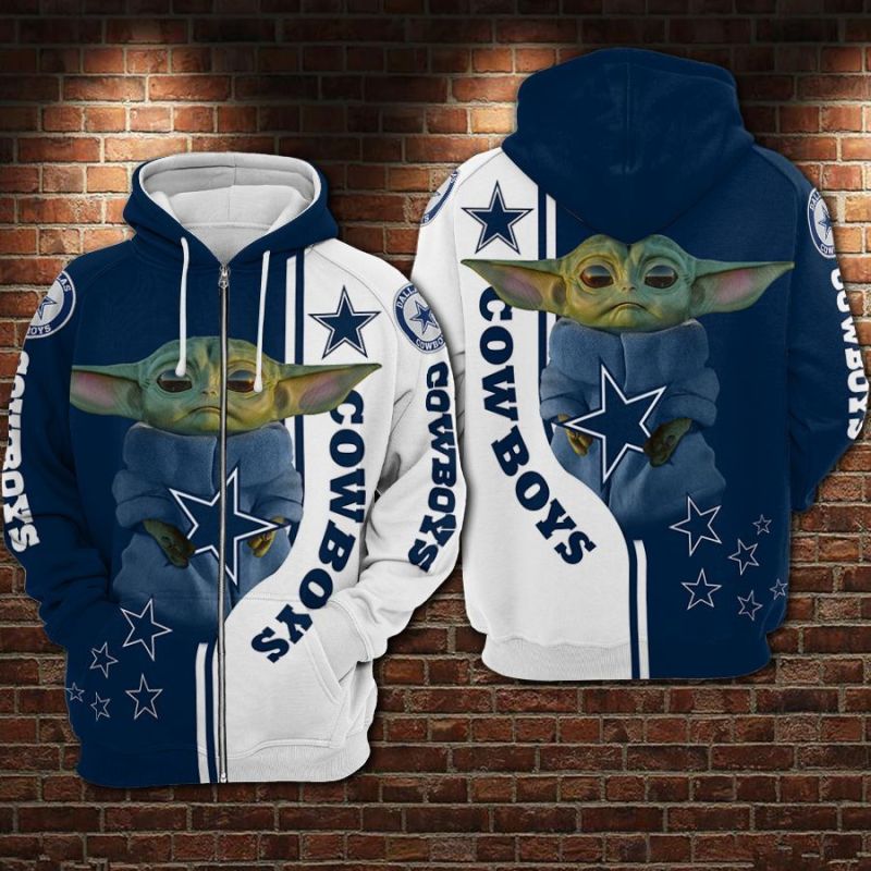 Dallas Cowboys Baby Yoda Hoodie Side View