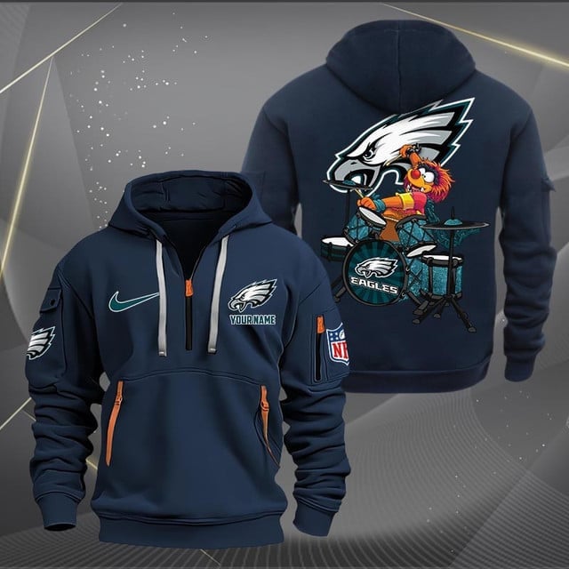 Philadelphia Eagles Premium Personalized Quarter Zip Hoodie AZBTCQZH000026