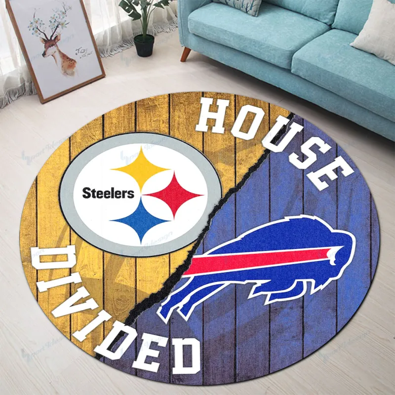 Pittsburgh Steelers vs Buffalo Bills Round Rug