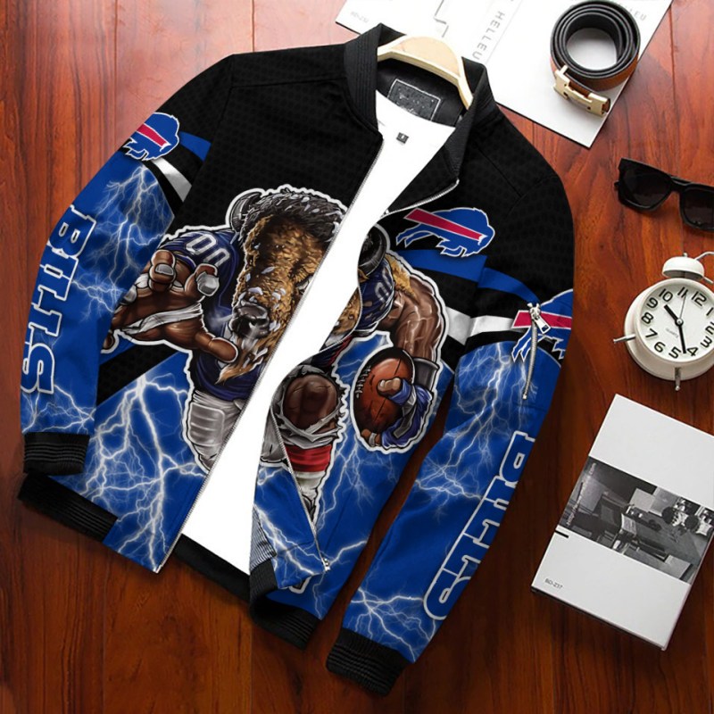 Buffalo Bills Personalized Bomber Jacket - Side View