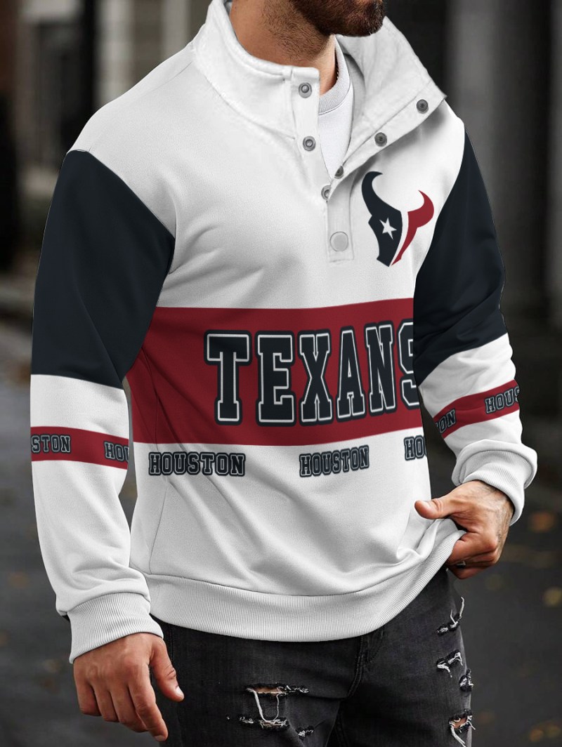 Houston Texans Casual Colorful Stand Collar Sweatshirt