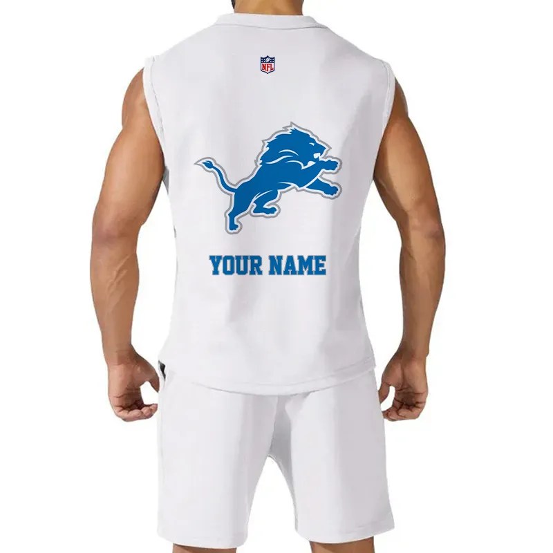 Detroit Lions Combo Men Jersey Tank Top and Shorts