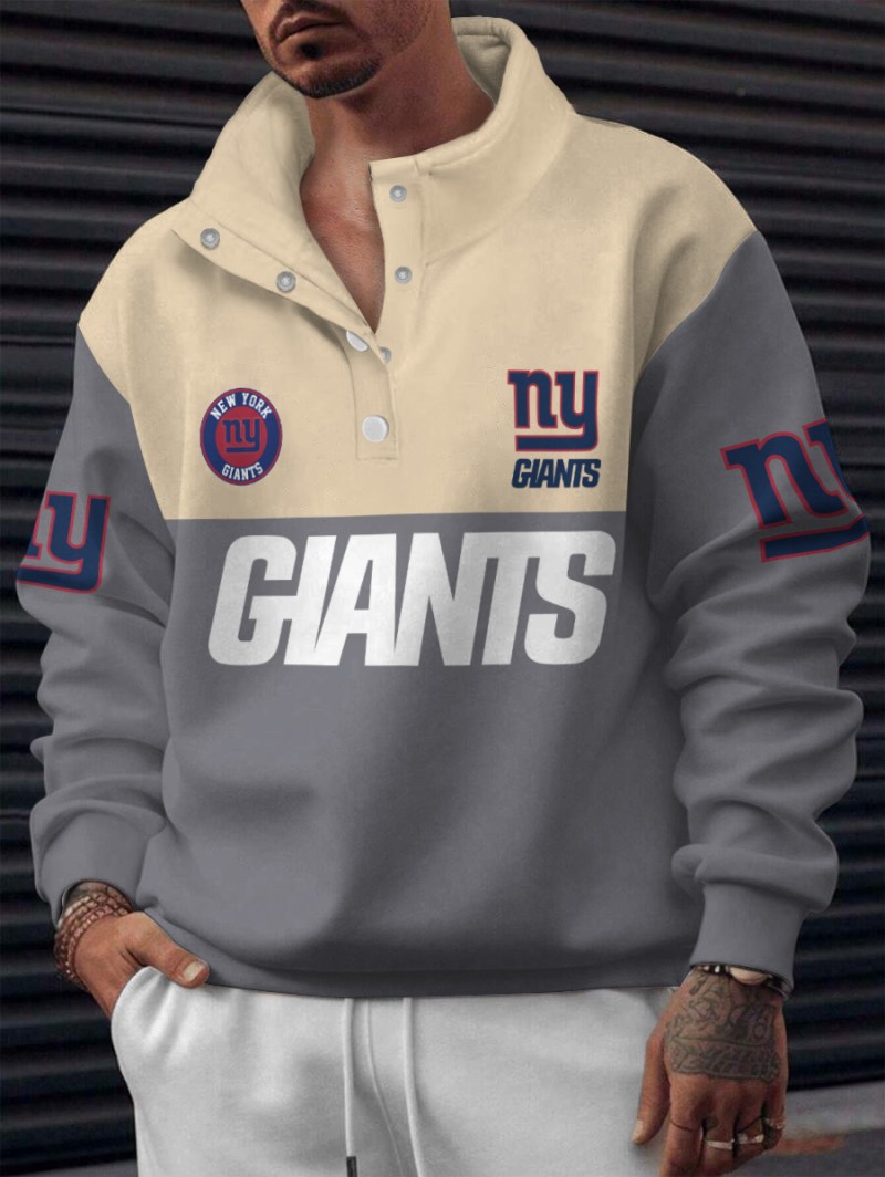 New York Giants Casual Colorful Stand Collar Sweatshirt