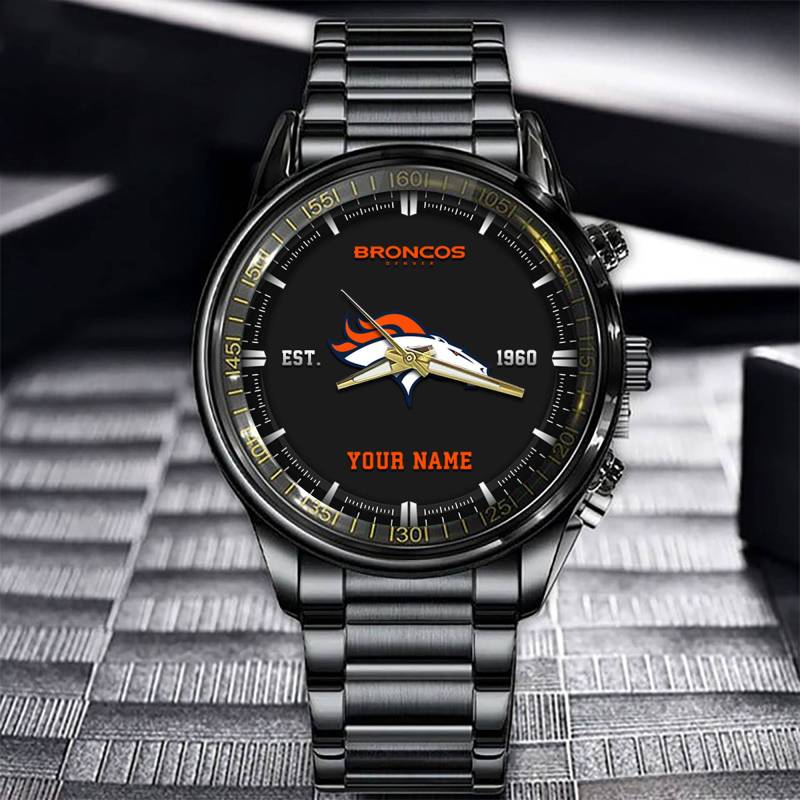 Denver Broncos Black Fashion Watch