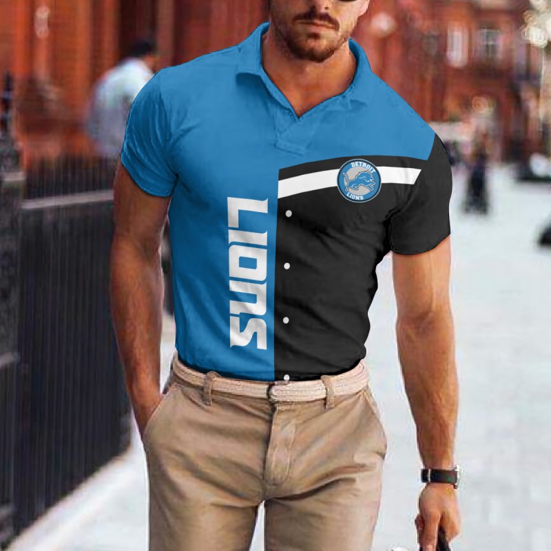 Detroit Lions Polo T-shirt Side View