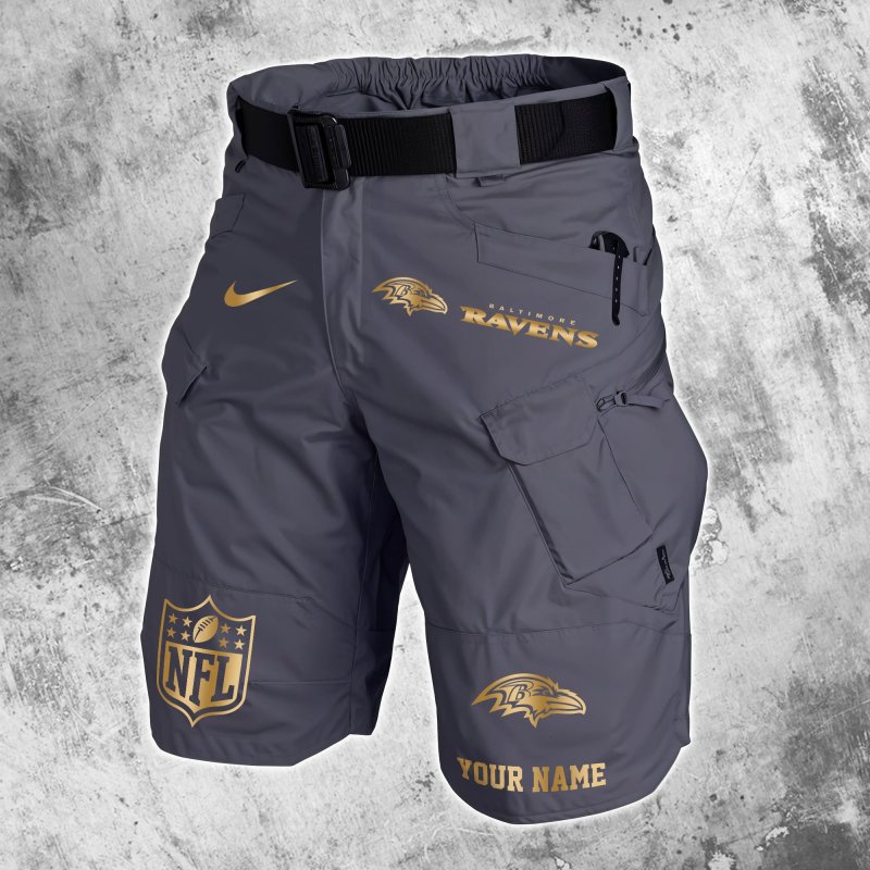 Gray Baltimore Ravens Shorts