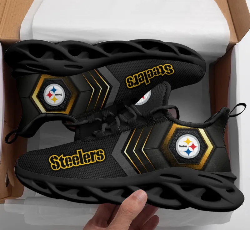 Pittsburgh Steelers Yezy Running Sneakers Side View