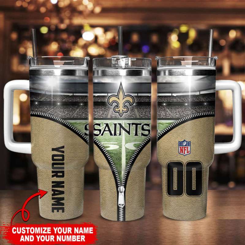 New Orleans Saints NFL 40oz Stanley Tumbler Gift for Fans - Side View