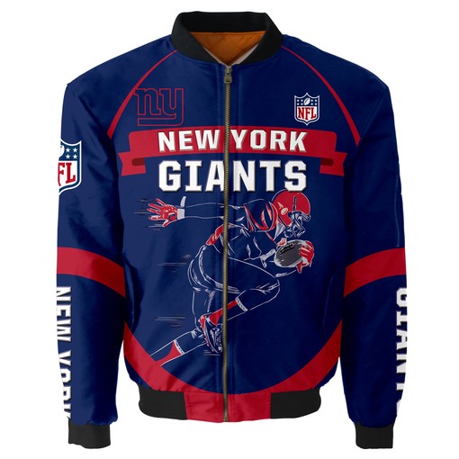 New York Giants Bomber Jacket Graphic Player Running