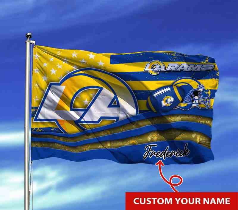 Los Angeles Rams Personalized Flag - Front View