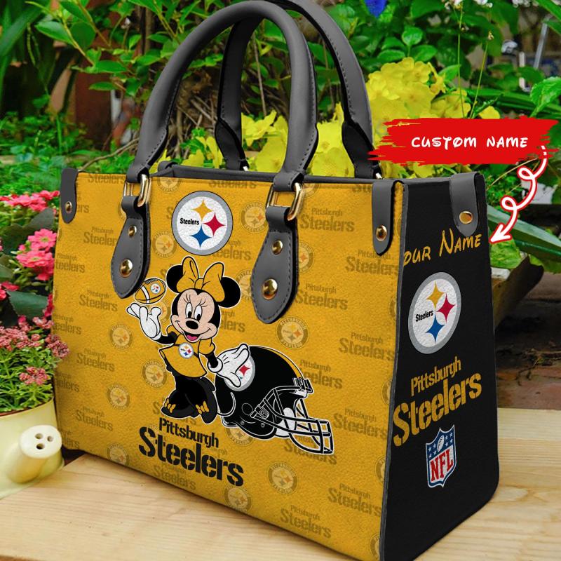 Pittsburgh Steelers Leather Hand Bag - Front View
