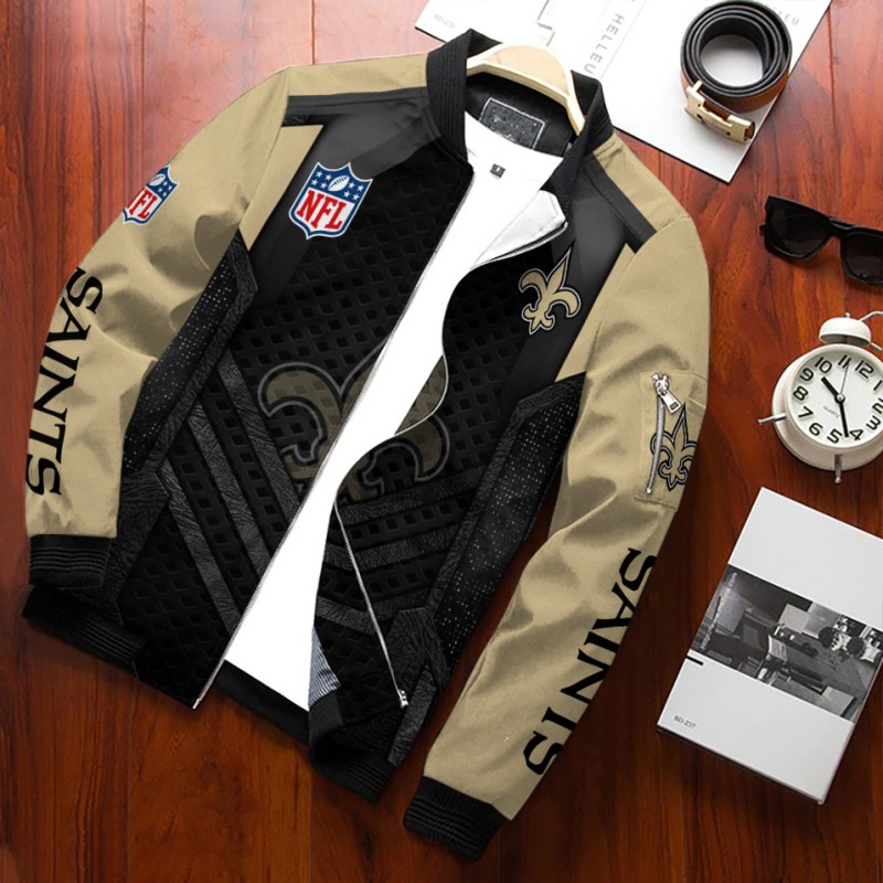 New Orleans Saints Personalized Bomber Jacket - Side View