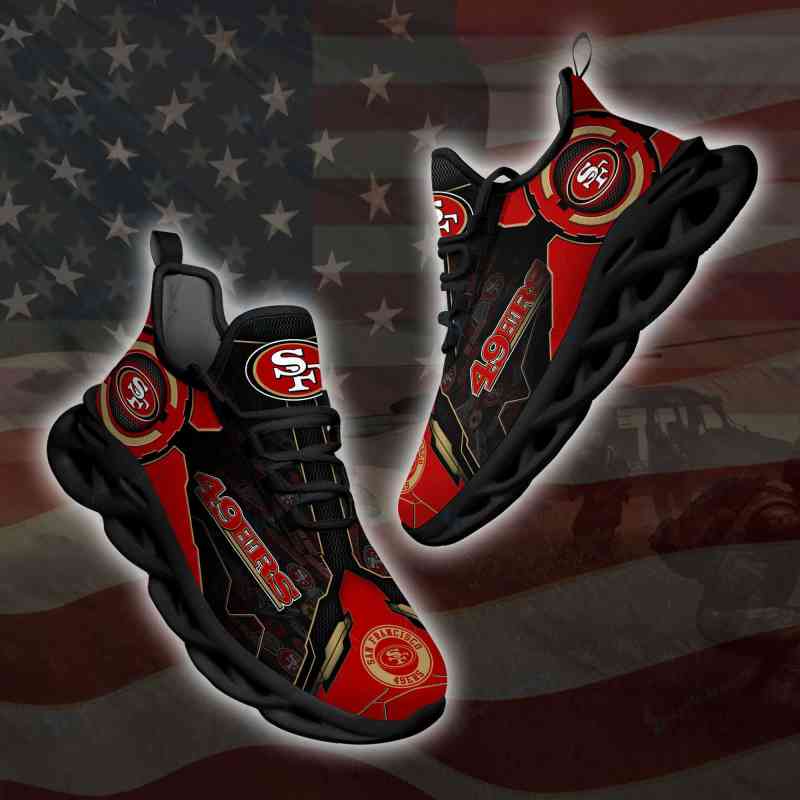 San Francisco 49ers Yezy Running Sneakers Side View