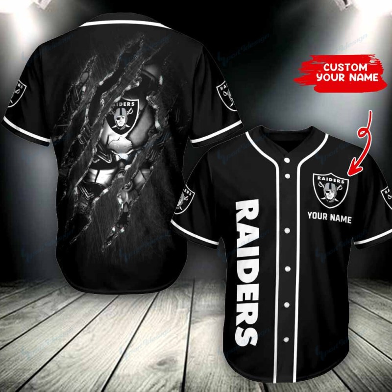 Las Vegas Raiders Personalized Baseball Jersey