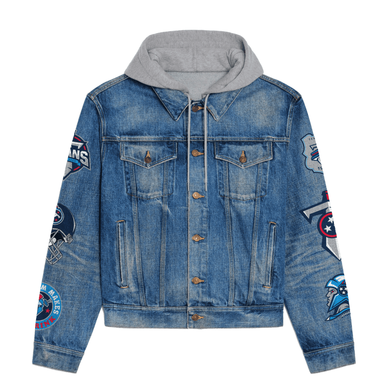 Tennessee Titans Hooded Denim Jacket Back View