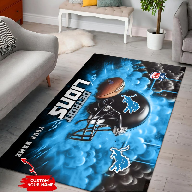 Detroit Lions Personalized Rectangle Rug