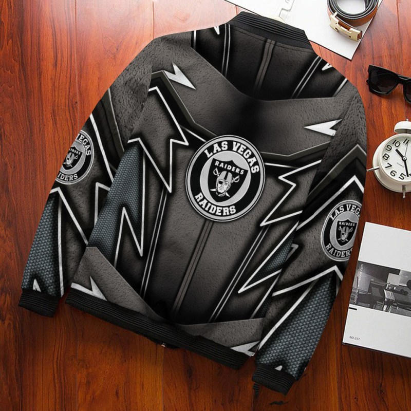 Las Vegas Raiders Bomber Jacket Back View