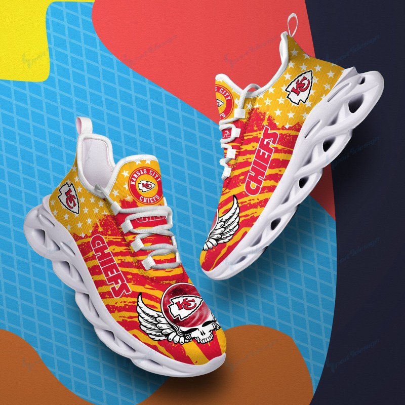 Kansas City Chiefs Yeezy Running Sneakers Back View