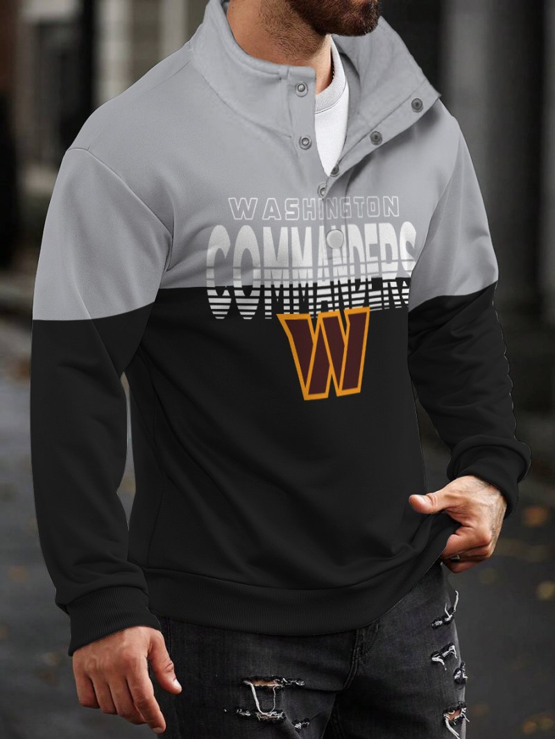 Washington Commanders Casual Colorful Stand Collar Sweatshirt