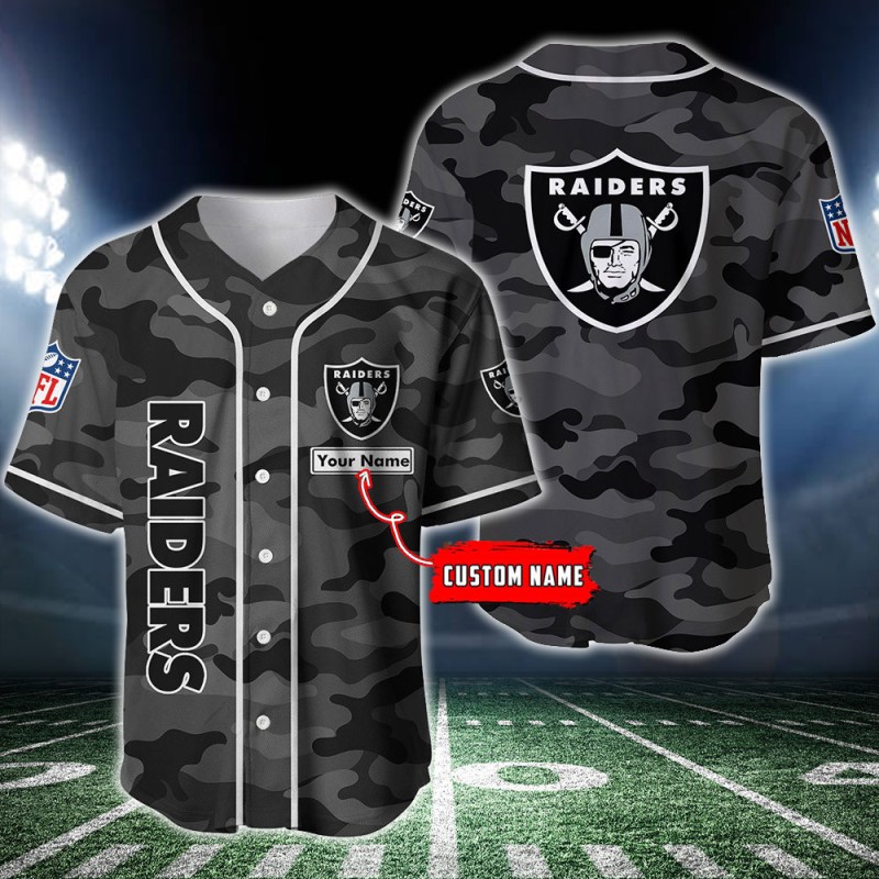 Las Vegas Raiders Personalized Baseball Jersey