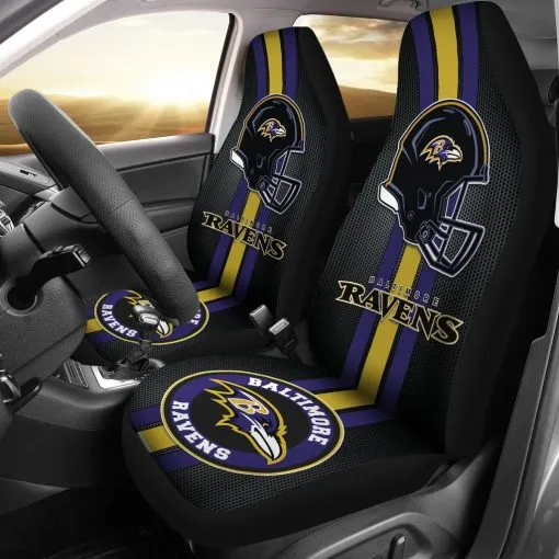 Baltimore Ravens Car Seat Covers Front View
