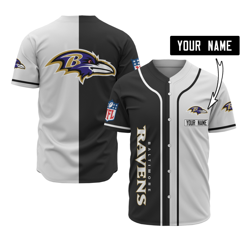 Baltimore Ravens Personalized Baseball Jersey