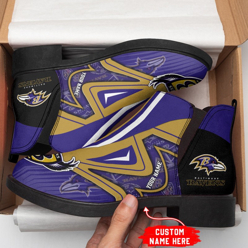 Baltimore Ravens Personalized Comfort & Fashion Short Boots Side View