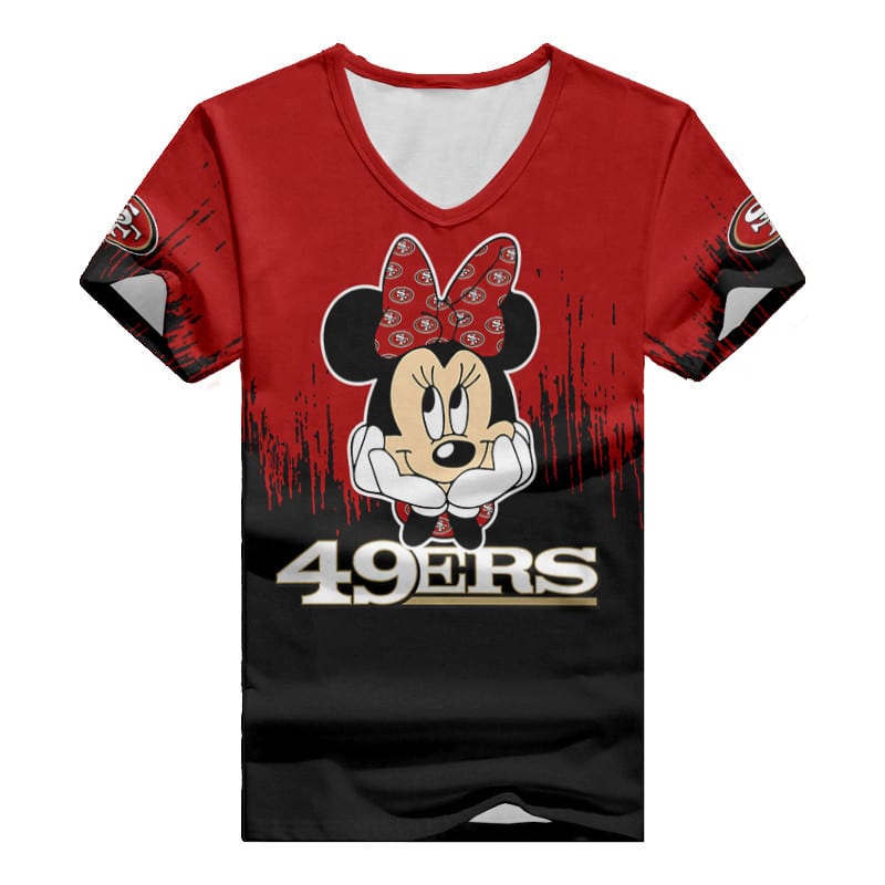 San Francisco 49ers Personalized Summer V-neck Women T-shirt - Alternate View