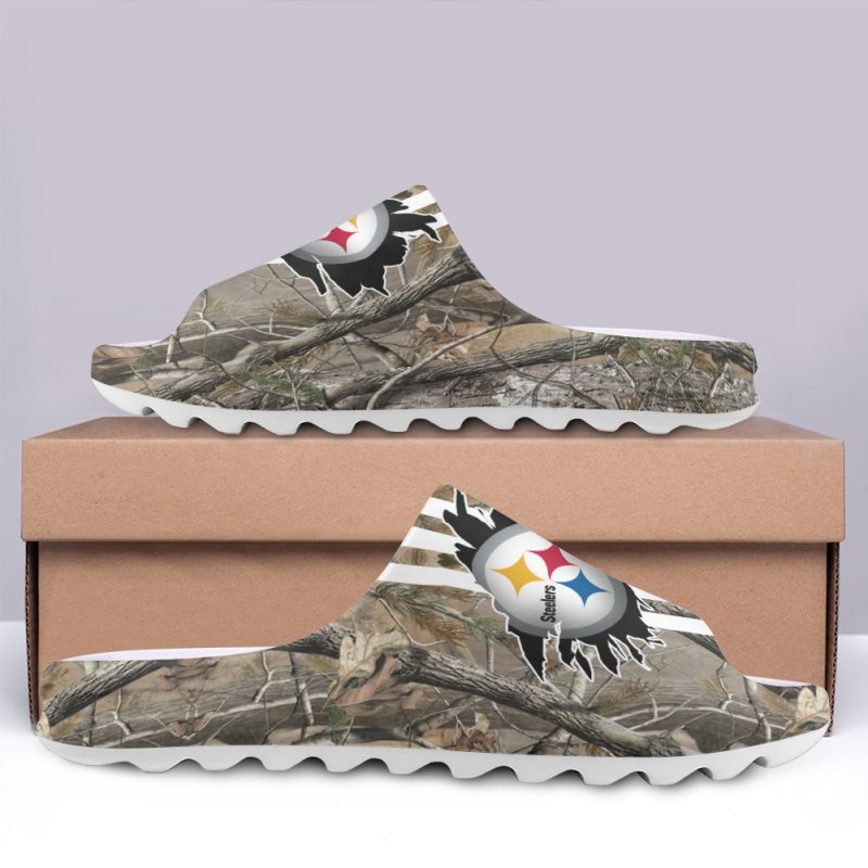 Pittsburgh Steelers Yeezy Slippers Side View