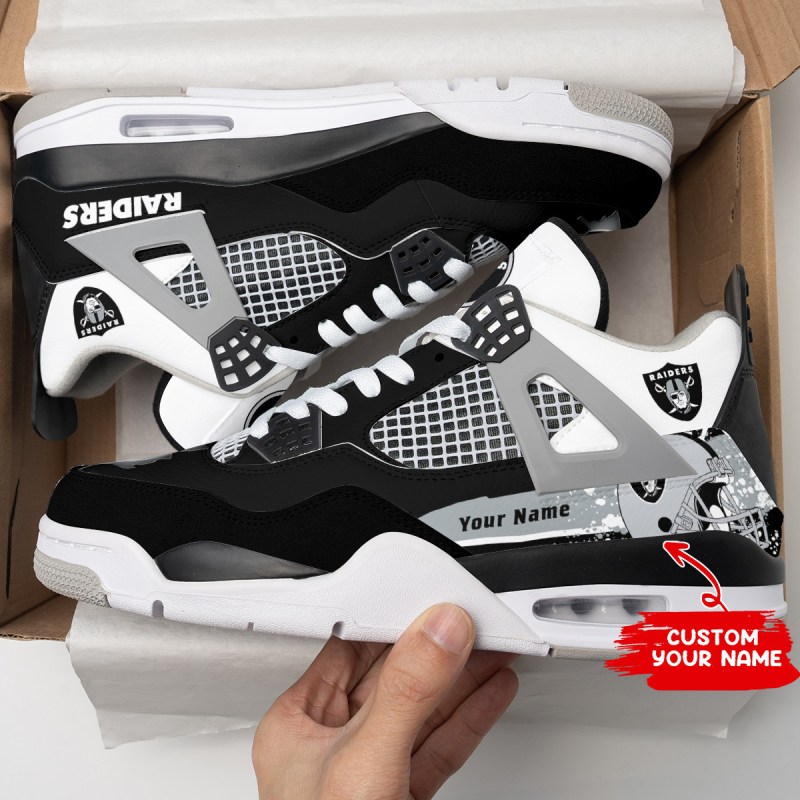 Las Vegas Raiders Personalized AJ4 Sneaker