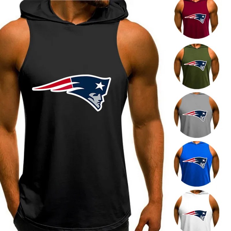 New England Patriots Man Gym-Sport Hoodie Vest