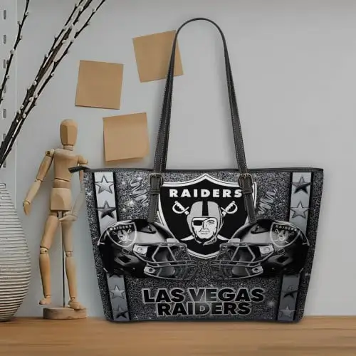 Las Vegas Raiders Women Leather Tote Hand Bag BB99