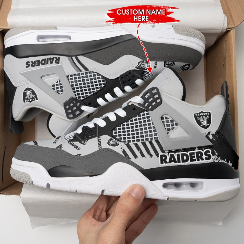 Personalized Las Vegas Raiders AJ4 Sneakers