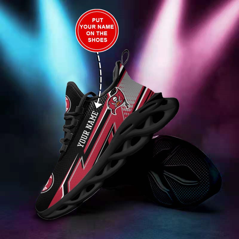 Tampa Bay Buccaneers Personalized Yezy Running Sneakers Back View