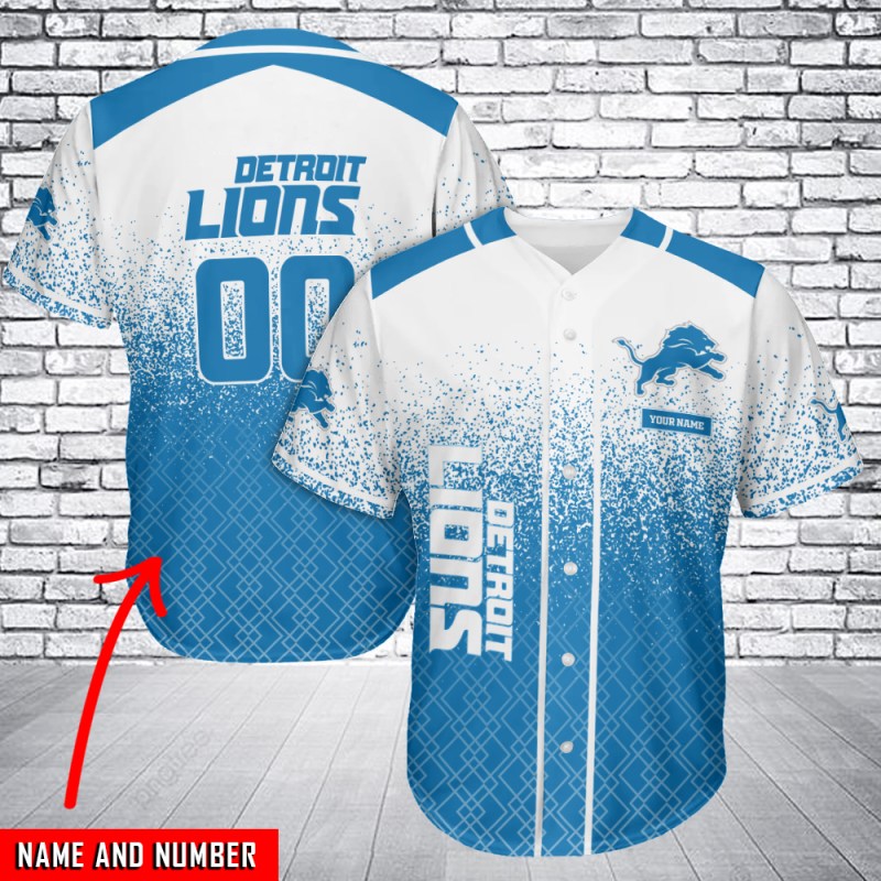 Detroit Lions Personalized Baseball Jersey