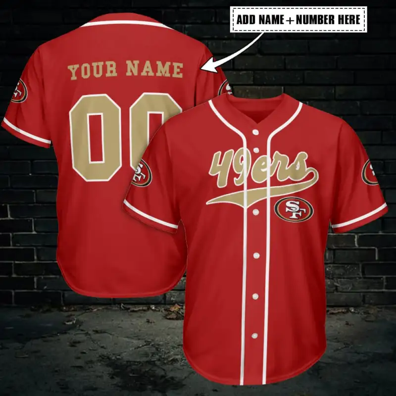 San Francisco 49ers Personalized Baseball Jersey