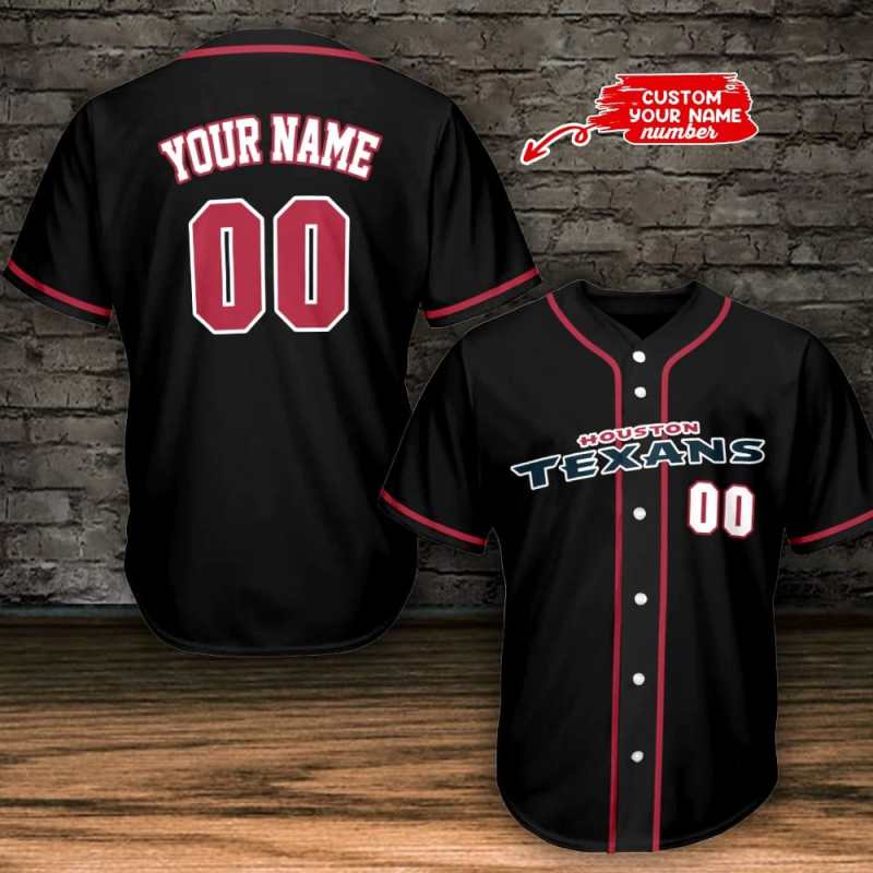 Houston Texans Personalized Baseball Jersey