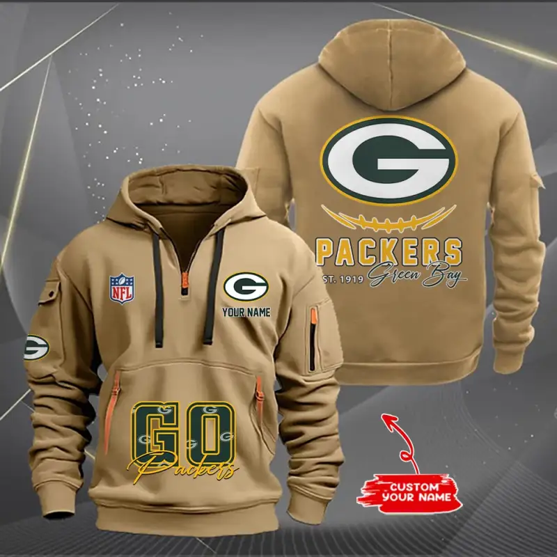 Green Bay Packers Quarter Zip Hoodie