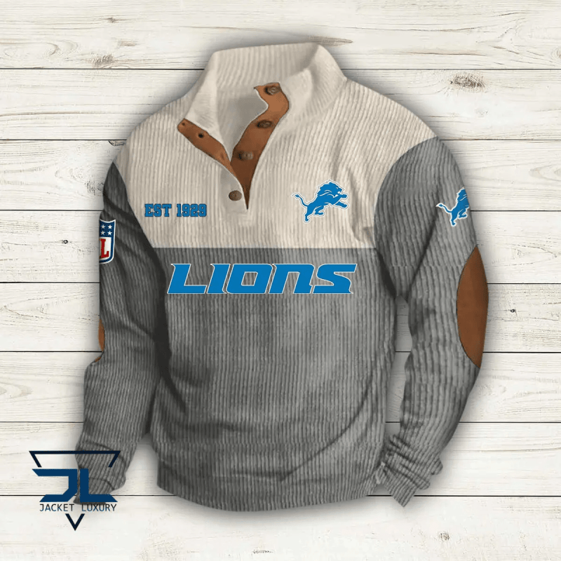 Detroit Lions Colorful Stand Collar Sweatshirt Image 4