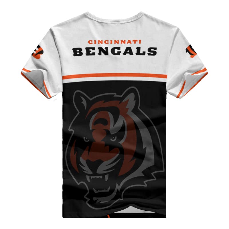 Cincinnati Bengals V-neck Women T-shirt Back View