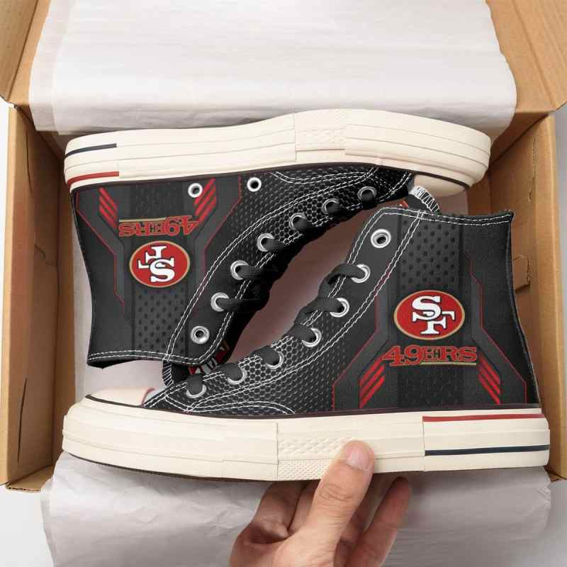 San Francisco 49ers New High Top Canvas Shoes - Image 4