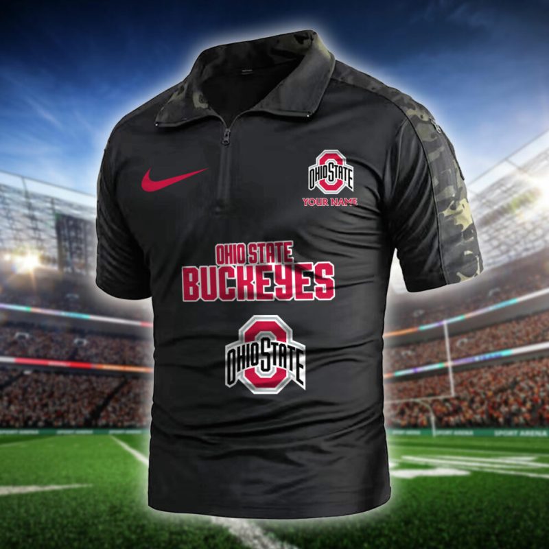 Ohio State Buckeyes Army Polo Shirt - Back View