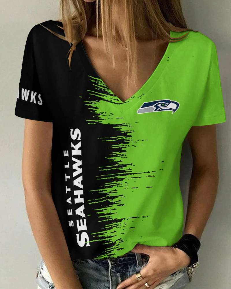 Seattle Seahawks Summer V-Neck Women's T-Shirt
