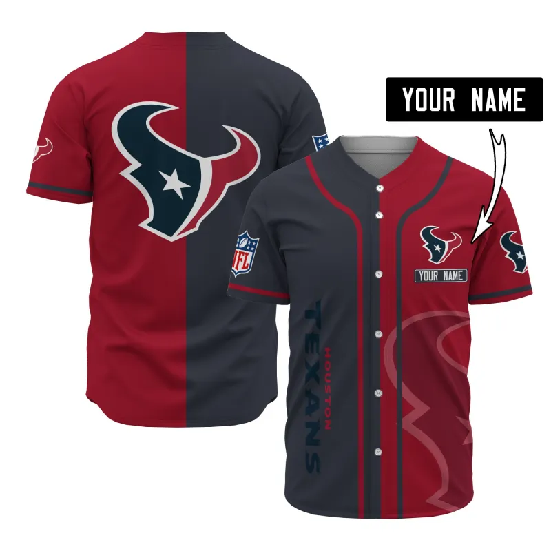 Houston Texans Personalized Baseball Jersey