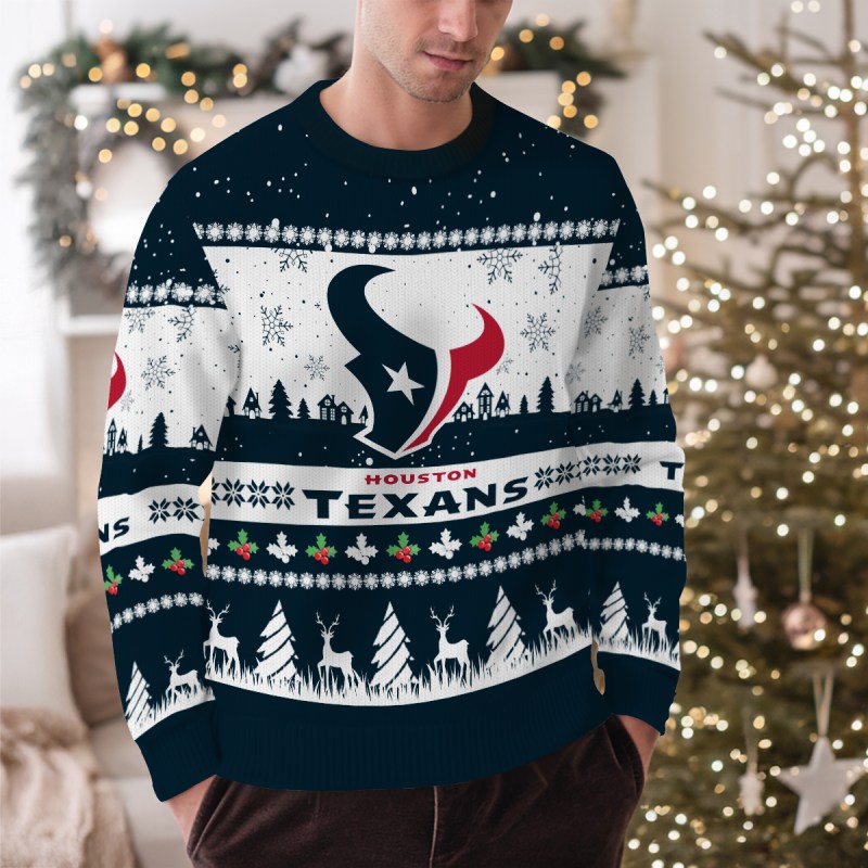 Houston Texans Ugly Christmas Sweater - Front View