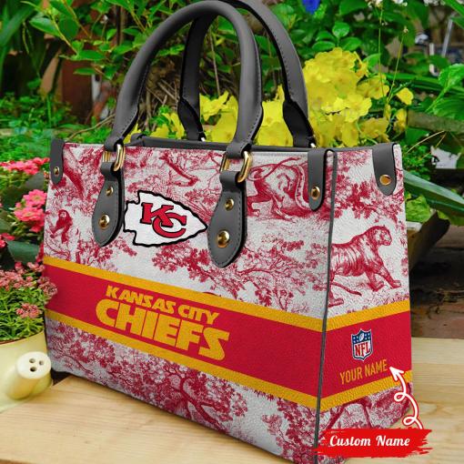 Kansas City Chiefs Personalized Leather Hand Bag