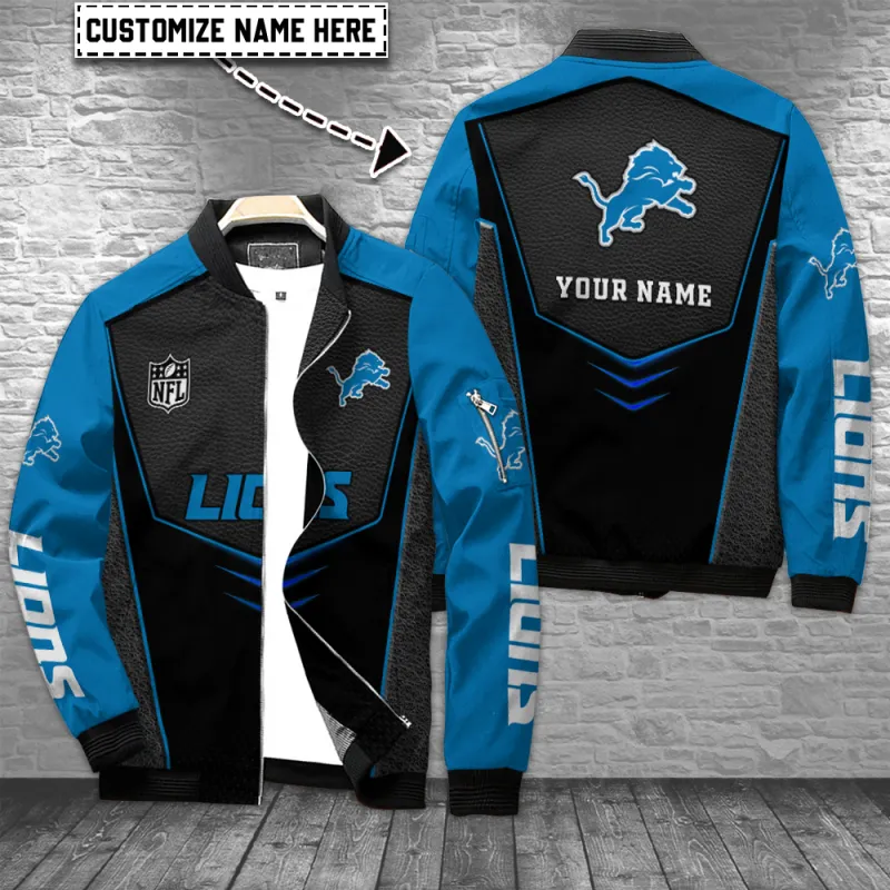 Detroit Lions Personalized Bomber Jacket
